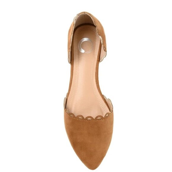 Journee Womens Jezlin Slip On Almond Toe Ballet Flats Cognac - Picture 4 of 6